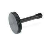 Steel Flat Knurled Thumb Screws, with Recessed Stud for Loss Protection