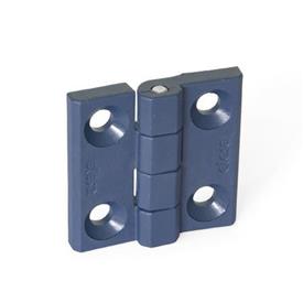EN 237.1 FDA Compliant Plastic Hinges, Detectable, with Countersunk Bores Type: A - 2x2 bores for countersunk screws<br />Material / Finish: MDB - Metal detectable