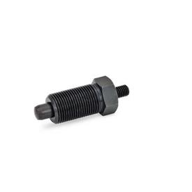 GN 617 Steel Indexing Plungers, with Plastic Knob, Non Lock-Out Material: ST - Steel<br />Type: G - With threaded stem, without lock nut