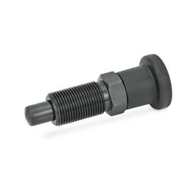GN 817 Steel Indexing Plungers, Lock-Out and Non Lock-Out, with Multiple Pin Lengths Type: B - Non lock-out, without lock nut