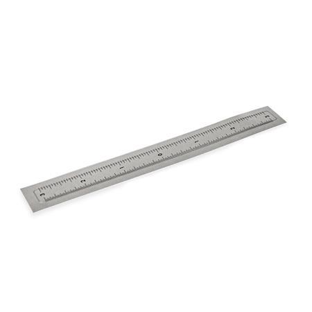 GN 711 Inch Size, Plastic or Stainless Steel Rulers, with Self-Adhesive  Backing