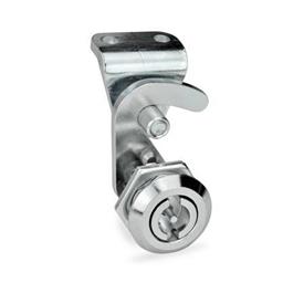 GN 115.8 Zinc Die-Cast Cam Latches with Hook, Operation with Socket Key Finish (Housing collar): CR - Chrome plated<br />Type: VDE - With double bit<br />Identification no.: 2 - With latch bracket