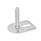 GN 43 Metric Thread, Stainless Steel Leveling Feet, Tapped Socket or Threaded Stud Type, with Slotted Mounting Hole, Rectangular Shape Type (Base): E0 - Without rubber pad, with 1 slotted hole
Version (Stud / Socket): V - Without nut, external hex at the top, wrench flat at the bottom
