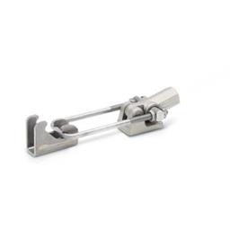 GN 854 Steel Latch Type Toggle Clamps, with Bore for Handle or with Fixed Clamping Arm Identification no.: 1 - with bore for gear lever handle