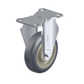 WN 22882.1 Roulettes à usage moyen en acier, roue en polyuréthane, noyau des roues en polypropylène, version légère Type de roulement: K - Roulement à billes annulaire<br />Type de support: B - Support rigide