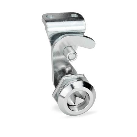 GN 115.8 Zinc Die-Cast Cam Latches with Hook, Operation with Socket Key Finish (Housing collar): CR - Chrome plated
Type: DK - With triangular spindle
Identification no.: 2 - With latch bracket