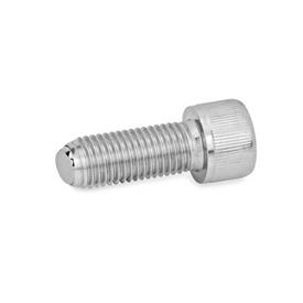 GN 606 Stainless Steel Socket Head Cap Screws, with Full / Flat / Serrated Ball Point End Type: BN - Flat ball