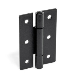 GN 136 Stainless Steel Sheet Metal Hinges, Square or Vertically Extended Material: NISW - Black, RAL 9005, textured finish<br />Type: B - With through holes<br />Bildvarianten: l2 (1,5) - 1.5 times extended