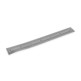 GN 711 Inch Size, Plastic or Stainless Steel Rulers, with Self-Adhesive Backing Material: KUS - Plastic<br />Type: W - Figures horizontally arranged (Figure sequences L, M, R)<br />Figure sequences: M