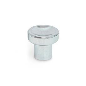 GN 676.2 Steel Push / Pull Knobs, Zinc Plated, with Tapped Blind Hole, Plain or Knurled Rim Type: A - Without knurl