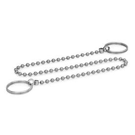 GN 111.5 Stainless Steel Ball Chains, with 2 Key Rings 