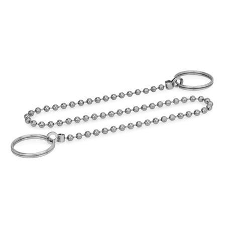 GN 111.5 Stainless Steel Ball Chains, with 2 Key Rings 