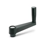 Technopolymer Plastic Crank Handles with Revolving Handle, with Through Bore