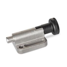 GN 417 Stainless Steel Indexing Plunger Latch Mechanisms, Lock-Out and Non Lock-Out, with Knob Type: C - Lock-out<br />Material: NI - Stainless steel precision casting