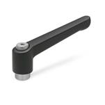 Zinc Die-Cast Adjustable Levers, Tapped or Plain Bore Type, with Stainless Steel Components