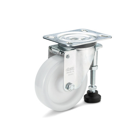 EN 22892 Steel Medium Duty Casters, Polyamide Wheel Tread / Core, Light Version, with Leveling Foot Bearing type: G - Friction bearing
Bracket type: S - Turning bracket with mounting plate, with leveling foot
Coding: L - Light version
Bracket material: ST - Steel sheet metal