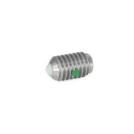  SBPNB Stainless Steel Ball Plungers, with Nylon Ball, with or without Locking Element, with Slot Type: N - With locking element