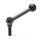 GN 6337.3 Steel Adjustable Ball Levers, Threaded Stud Type, Push to Disengage Type: N - Angled lever