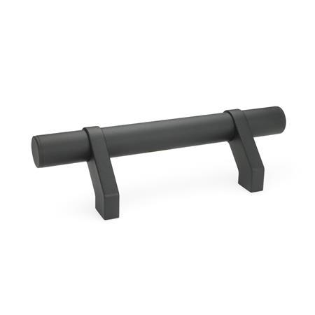 GN 333.2 Aluminum Tubular Handles, with Zinc Die-Cast Movable Angled Handle Legs Finish: SW - Black, RAL 9005, textured finish