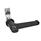 GN 115 Zinc Die-Cast Cam Locks, Black Powder Coated Housing Collar, with Operating Elements Type: LCG - With L-handle (Keyed alike)