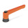 GN 300.4 Zinc Die-Cast Adjustable Levers, Tapped Type, with Steel Components, with Increased Clamping Force Color: OS - Orange, RAL 2004, textured finish