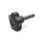 Technopolymer Plastic Five-Lobed Knobs, with Stainless Steel Threaded Stud