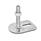 GN 43 Metric Thread, Stainless Steel Leveling Feet, Tapped Socket or Threaded Stud Type, with Slotted Mounting Hole, Rectangular Shape Type (Base): E3 - With rubber pad, vulcanized, black, with 1 slotted hole
Version (Stud / Socket): UK - With nut, internal hex at the top, wrench flat at the bottom