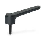 Zinc Die-Cast Flat Adjustable Tension Levers, Threaded Stud Type, with Steel Components