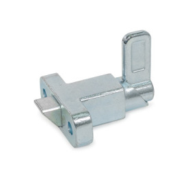 GN 724.2 Steel / Stainless Steel Cam Action Indexing Plungers, with Chamfered Pin, with Mounting Flange Type: A - Latch arm position perpendicular to the flange<br />Identification no.: 2 - Chamfer, bottom<br />Material / Finish: ZB - Zinc plated, blue passivated finish