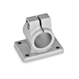GN 146 Aluminum Flanged Connector Clamps, with 4 Mounting Holes Finish: BL - Plain finish, Matte shot-blasted finish