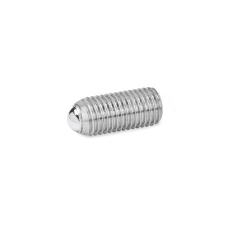 Winco 6N20P46/BN GN605-NI Socket Set Screw with Flat Ball End M6 x 20 mm Thread Length Stainless Steel J.W