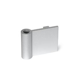 GN 2291 Alas de bisagra de aluminio, para uso con perfiles de aluminio / elementos de panel Tipo: IN - Ala de bisagra interior, con guía de posicionamiento<br />Identificación: A - Sin orificios