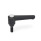 WN 304 Plastic Straight Adjustable Levers, Threaded Stud Type, with Steel Components, with Push Button Lever color: SW - Black, RAL 9005, textured finish
Push button color: G - Gray, RAL 7035