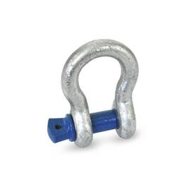 GN 585 Heat-Treated Steel Bow Shackles Type: A - With threaded pin