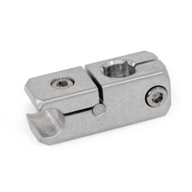 GN 474.2 Aluminum Rail Mounting Clamps, Splittable, with Cross / Parallel Bore Type: Q - With cross bore<br />Finish: MT - Matte, tumbled finish