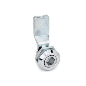 GN 115 Zinc Die-Cast Cam Latches, Chrome Plated Housing Collar, Operation with Socket Key Type: SK10 - With hex