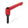 GN 306 Zinc Die-Cast Adjustable Levers, with Steel Special-Tipped Threaded Studs Type: KS - Conical end hardened
Color: R - Red, RAL 3000, textured finish