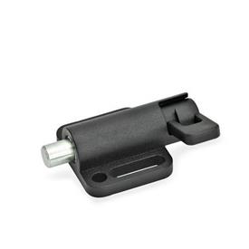 GN 416 Mécanisme de verrouillage de doigt d'indexage en zinc moulé sous pression, avec ou sans position de repos Type: L1 - Position de verrouillage/repos, via une rotation dans le sens anti-horaire