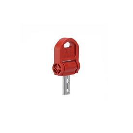 EN 5337.8 Plastic Keys for Safety Five-Lobed Knobs Type: CSN - With key, fold-away