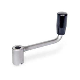 GN 369.5 Stainless Steel Commercial Crank Handles, with Revolving Handle, with Through Bore Type: N - With slot