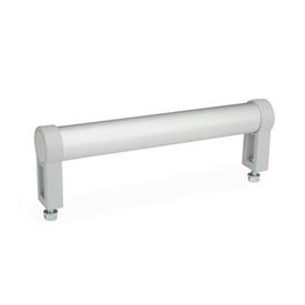 GN 333.1 Aluminum Tubular Handles, with Straight Legs Type: B - Mounting from the operators side (only for d°1°° = 28 mm)<br />Finish: ES - Anodized finish, natural color