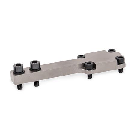 GN 869.2 Steel Straight / T-Post Gripper Jaw Block Brackets, Static Holder Type: P - Jaw blocks parallel to clamping arm
Finish: NC - Chemically nickel plated