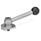 GN 918.6 Stainless Steel Clamping Cam Units, Upward Clamping, with Threaded Bolt Type: KV - With ball lever, angular (serrations)
Clamping direction: R - By clockwise rotation (drawn version)