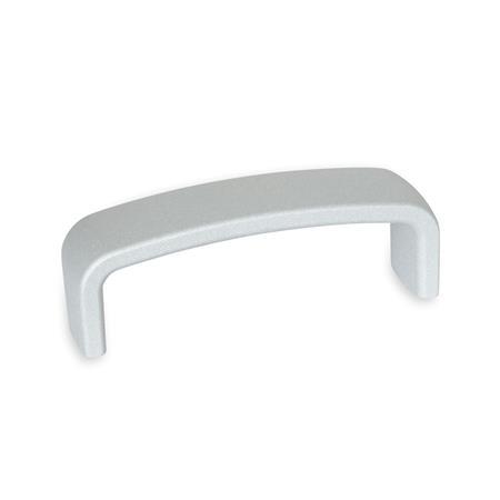 GN 422.1 Poignées étrier moulées en aluminium, avec trous taraudés Finition: SR - Argenté, RAL 9006, finition texturée