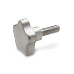 Stainless Steel AISI 316L Star Knobs, with Threaded Stud