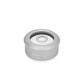 GN 2278 Niveles de burbuja de ojo de buey de aluminio, para inserción en perforaciones Material / acabado: ALN - Acabado natural anodizado