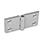 GN 237 Zinc Die-Cast Hinges with Extended Hinge Wing Material: ZD - Zinc die-cast
Type: A - 2x2 bores for countersunk screws
Finish: SR - Silver, RAL 9006, textured finish
Scharnierflügel: l3 = l4