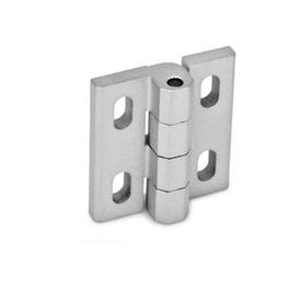 GN 235 Zinc Die-Cast Hinges, Adjustable Material: ZD - Zinc die-cast<br />Type: H - Vertical slots<br />Finish: SR - Silver, RAL 9006, textured finish