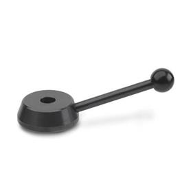 GN 211 Steel Control Levers, with Round or Square Through Bore, or Keyway Bore code: B - Without keyway