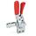 GN 810.4 Abrazaderas de palanca de sujeción de actuación vertical de acero, con gancho de seguridad, con base de montaje vertical Tipo: BL - Versión de barra en U, con dos arandelas bridadas